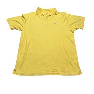 🌞 Tommy Bahama Yellow‎ Cotton Polo Shirt Men’s XL Casual Island Vibes 🍹✨